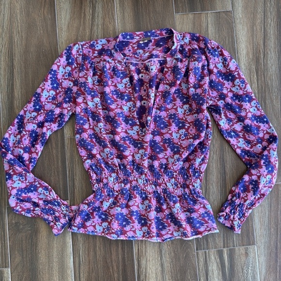 Free People floral cashmere blend cinch waist lightweight sweater, M - Picture 13 of 14